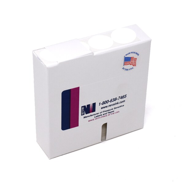 1-1/4" Color Coding Dots White - Roll Form